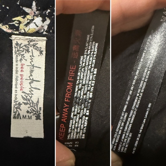 Intimately Free People Black and Yellow Ditsy Floral Print Dessa Bodysuit Size M - Picture 9 of 9